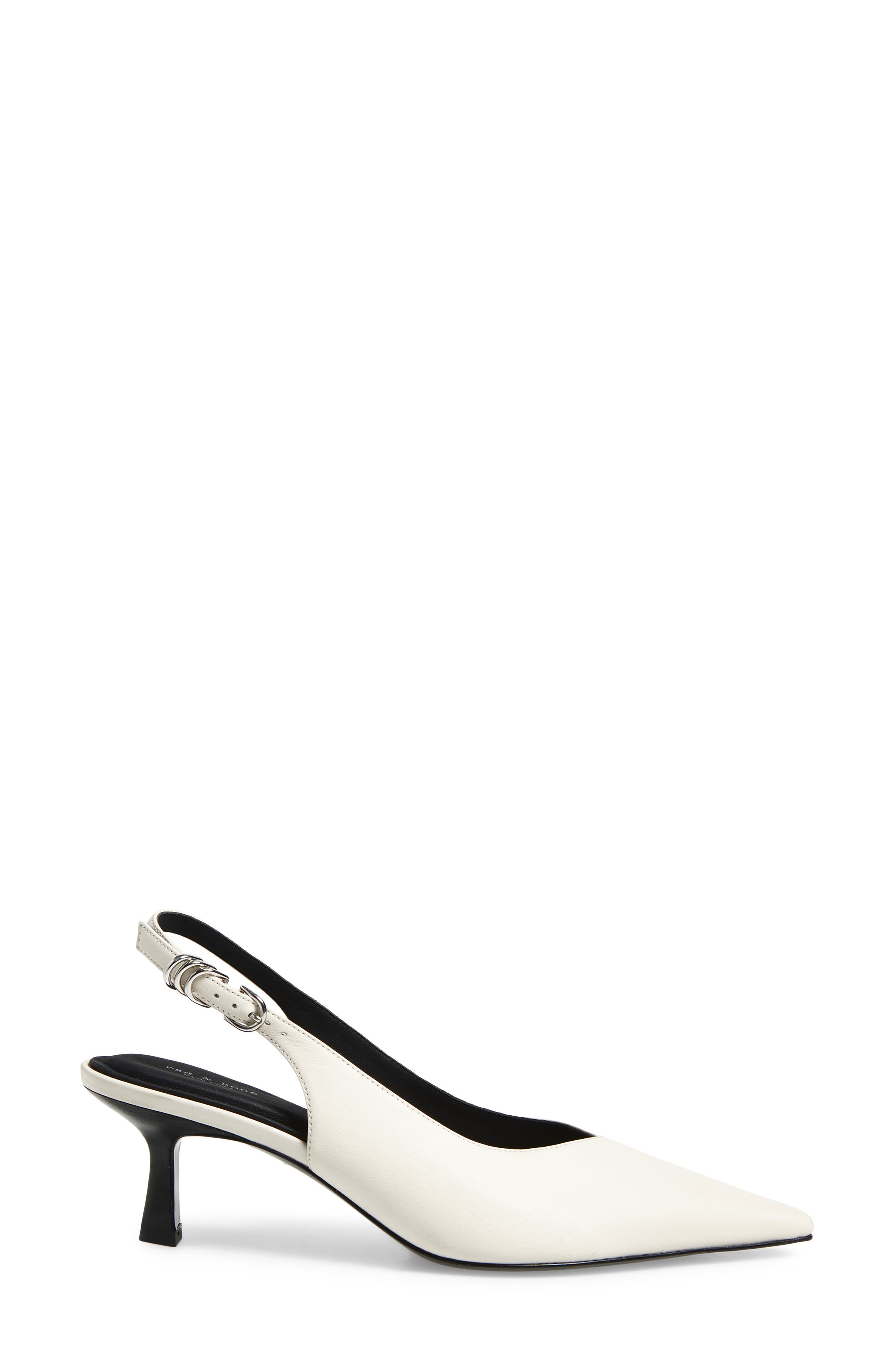 rag & bone Brynn Slingback Kitten Heel Pump, Alternate, color, Antique White