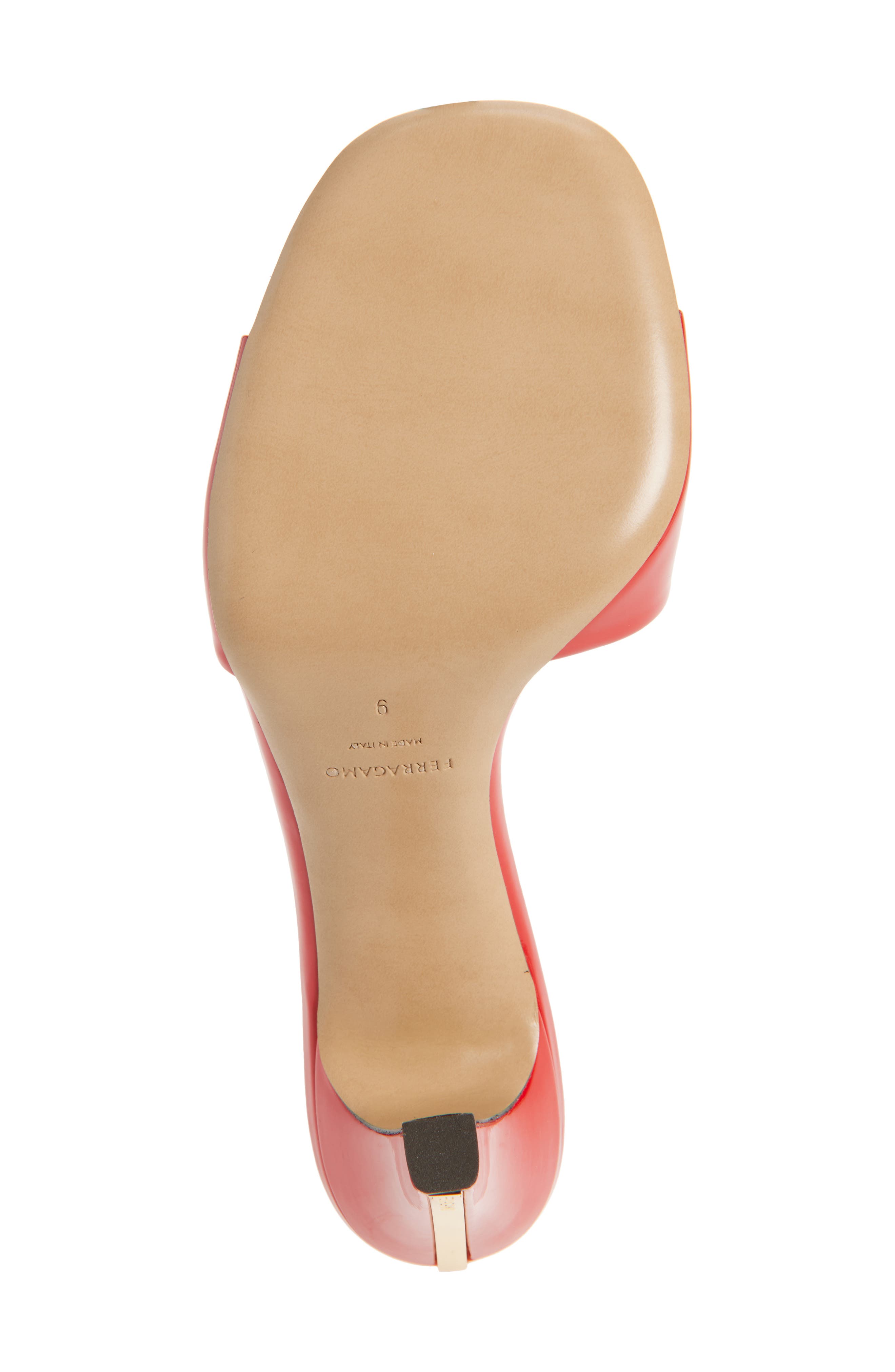 FERRAGAMO Tatiana Slide Sandal, Alternate, color, Flame Red Biscotto Flame Red