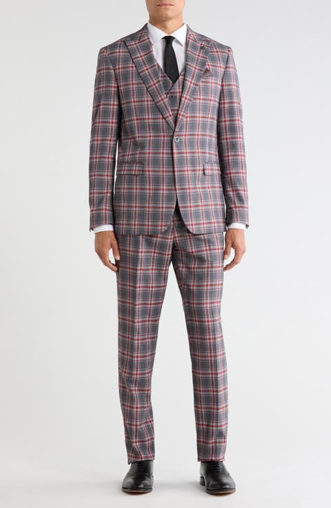 Windowpane Plaid 3-Piece Suit
