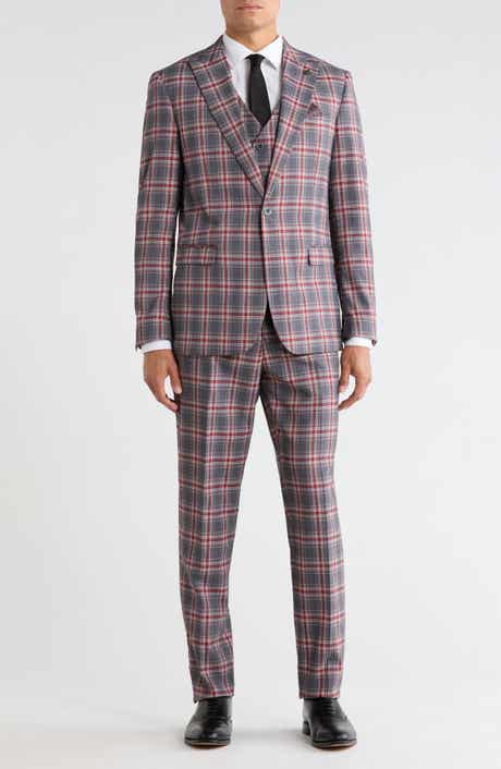 Windowpane Plaid 3-Piece Suit