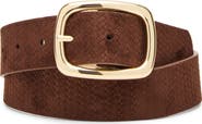 Steve Madden Snake Embossed Faux Suede Belt