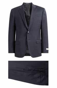 Emporio Armani Charcoal Grey Plaid Wool Suit