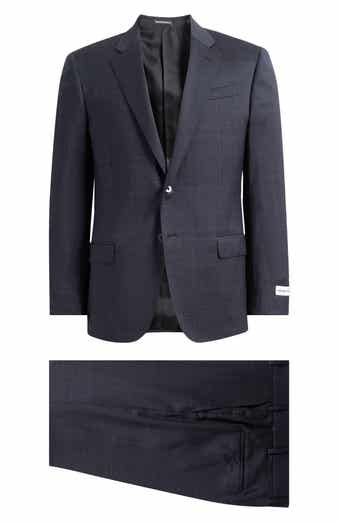 Charcoal Grey Plaid Wool Suit
