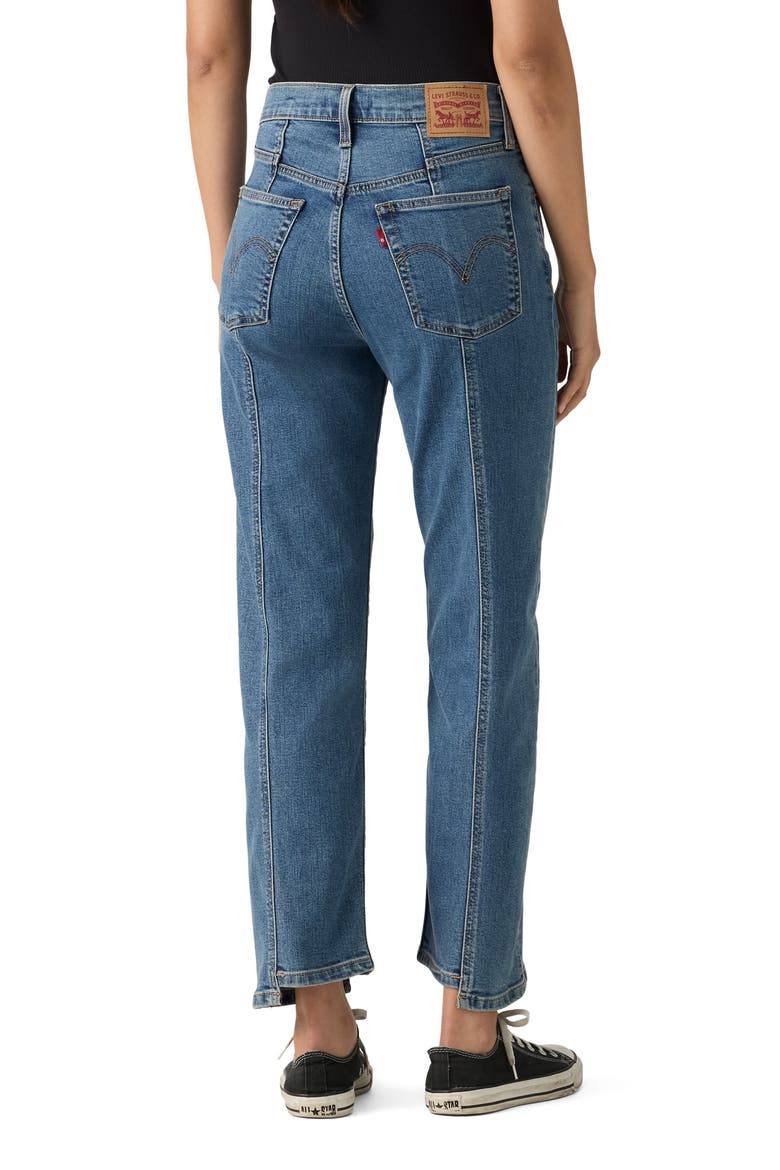 Ribcage Seamed High Waist Ankle Straight Leg Jeans, Alternate, color, AS IT SEAMS