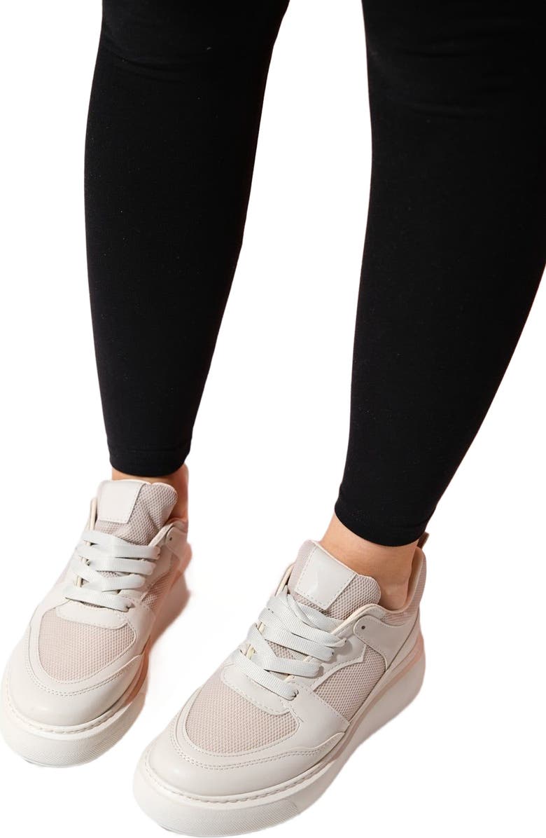 Forever & Always Shoes Ingrid Platform Sneakers, Alternate, color, Beige