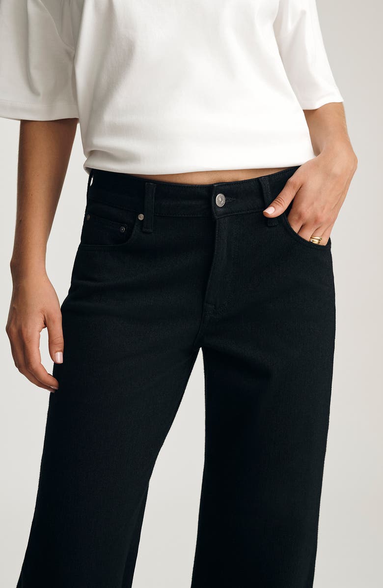Mavi Jeans Sabrina Wide Leg Jeans, Alternate, color, Black Move