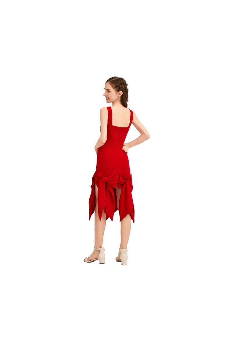 Bow-Tail Dress, Alternate, color, Red