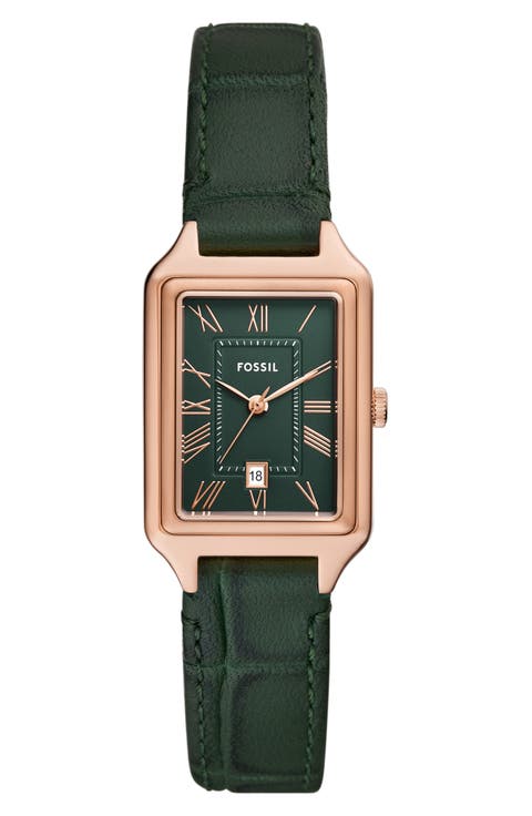 Raquel Croc Embossed Leather Strap Watch, 23mm