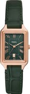 Fossil Raquel Croc Embossed Leather Strap Watch, 23mm