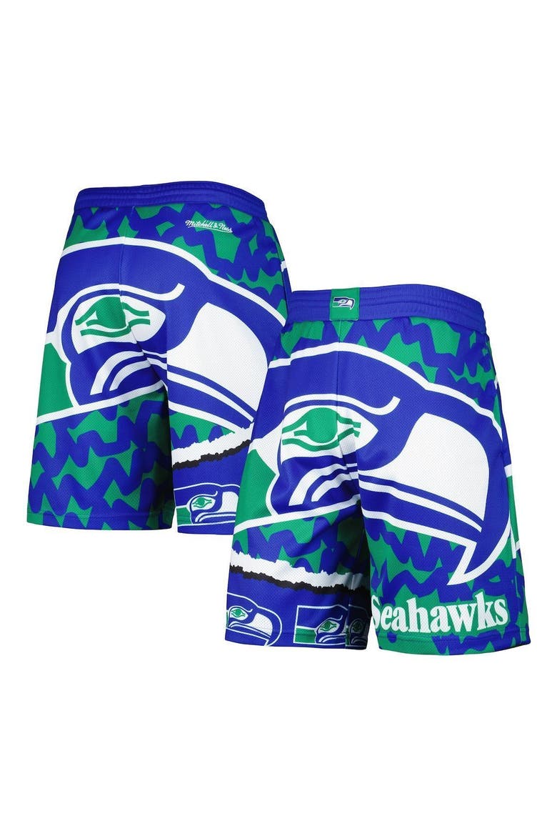 Men's Mitchell & Ness Royal Seattle Seahawks Jumbotron 2.0 Sublimated Shorts, Main, color, Royal