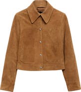 MANGO Patch Pocket Suede Jacket