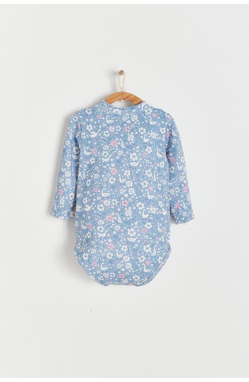 Babycottons Beach 1- Piece Rashguard In Cosmos Blue