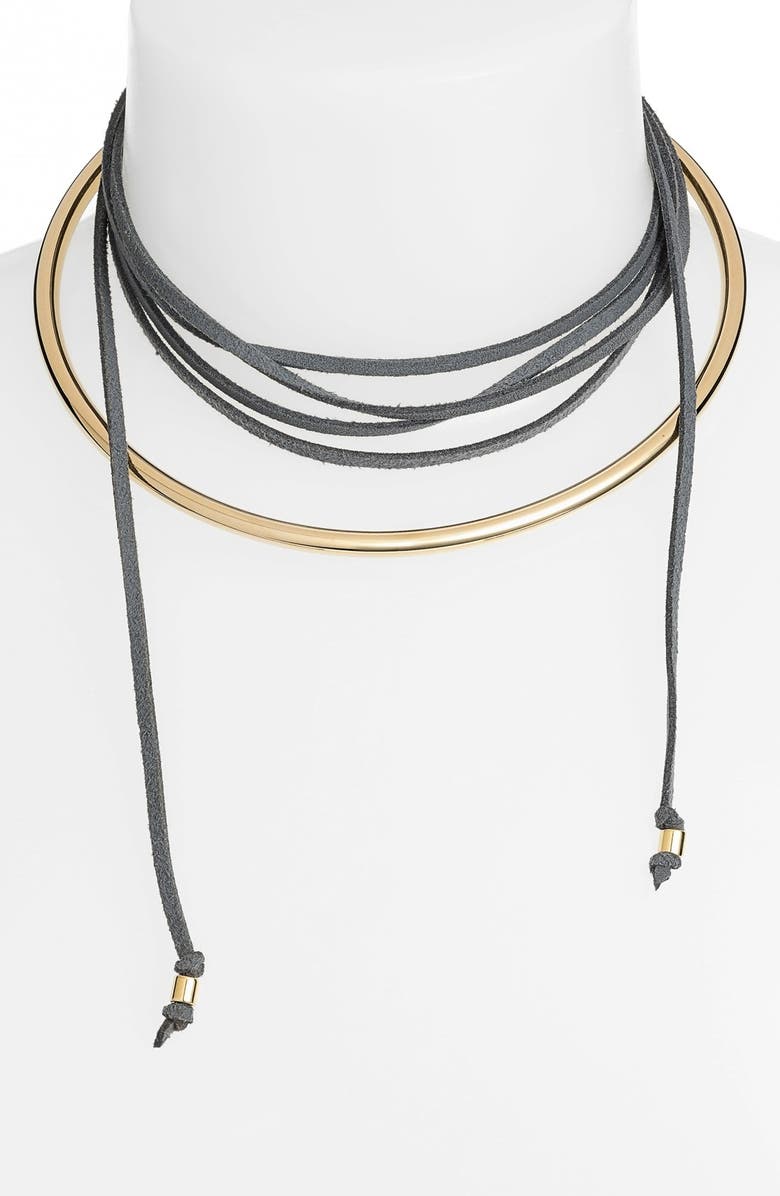 CAM 'Cobra Bite' Faux Suede Choker, Main, color,