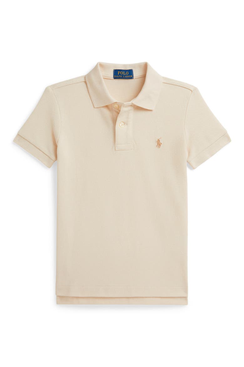 Kids' Cotton Piqué Polo, Main, color, WINTER CREAM