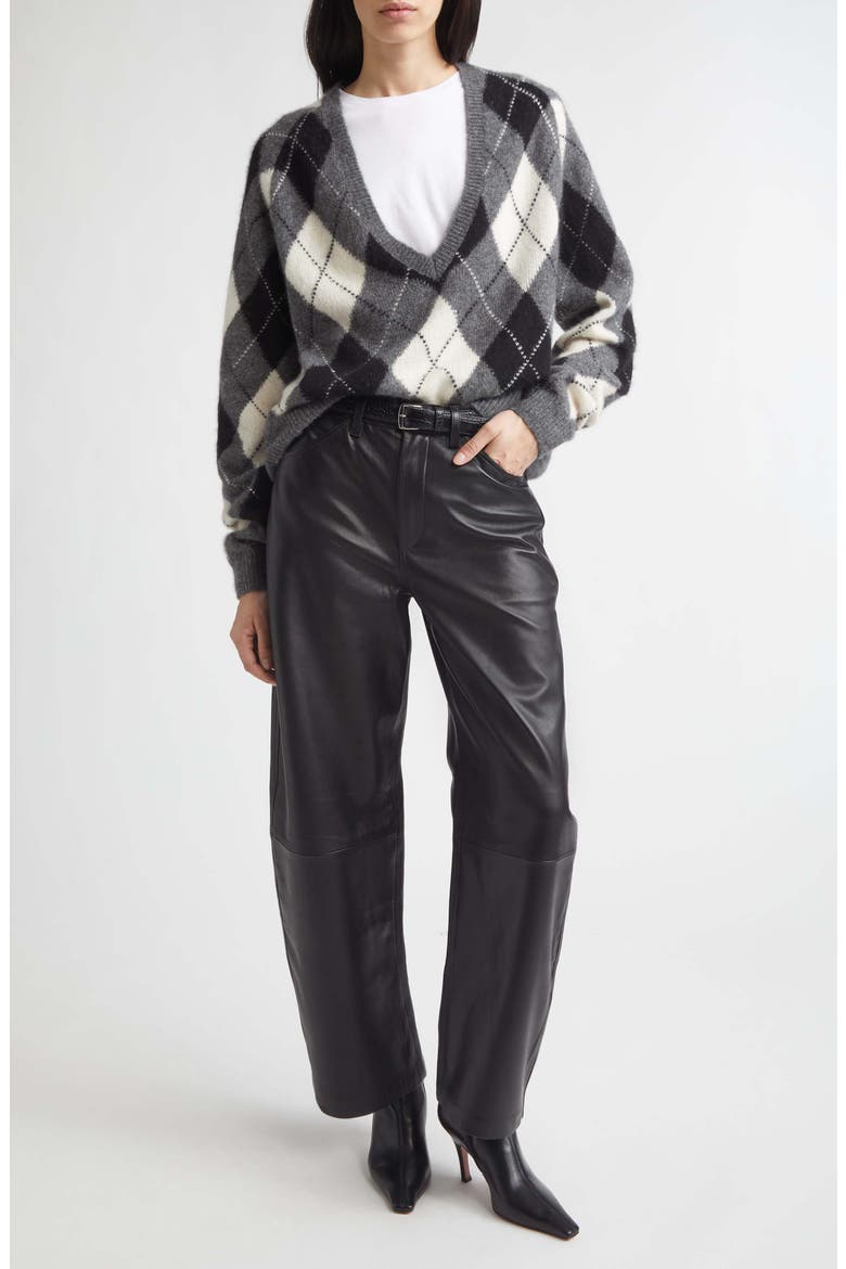 Feron Argyle V Neck Sweater, Alternate, color, CHARCOAL ARGYLE