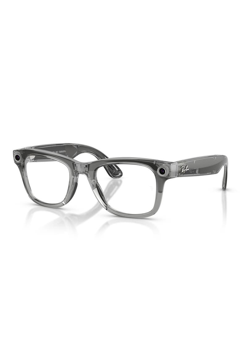 Meta Wayfarer Gen 2 50mm Square AI Sunglasses, Alternate, color, GREY / TRANSITIONS SAPPHIRE