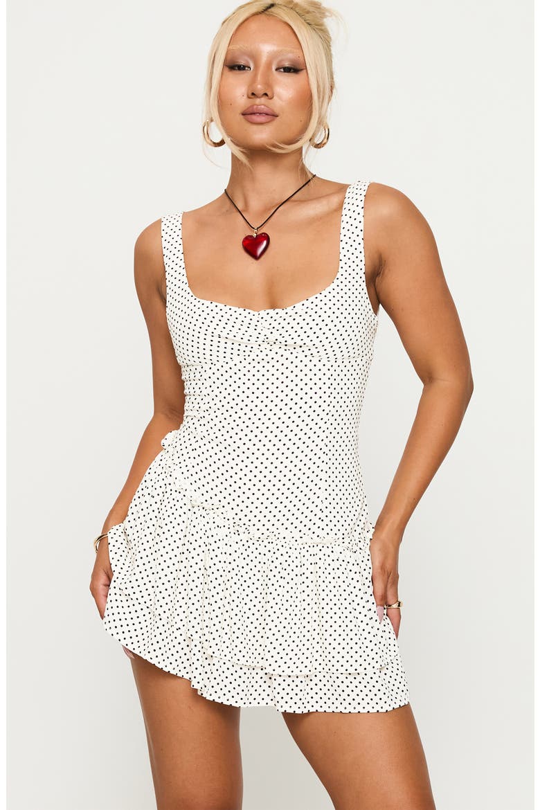 Shantelle Polka Dot Romper, Alternate, color, WHITE POLKA