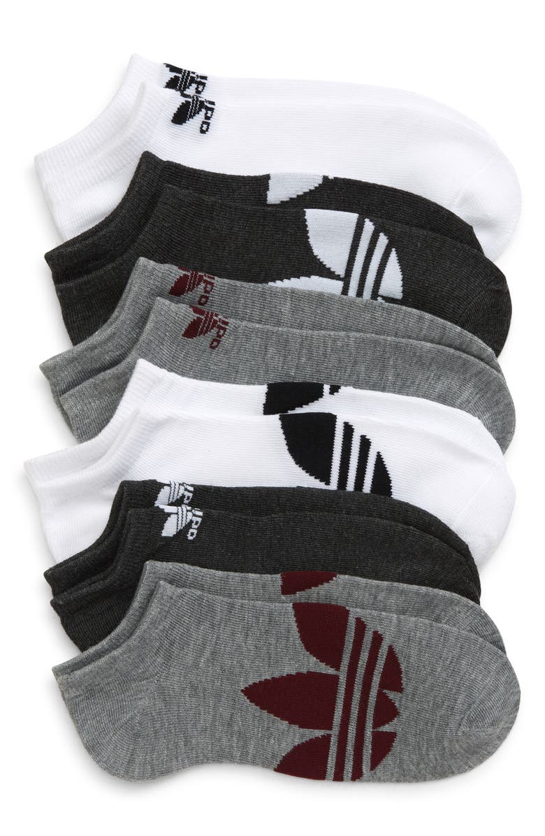 adidas Originals 6-Pack Trefoil Logo No-Show Socks, Main, color, 