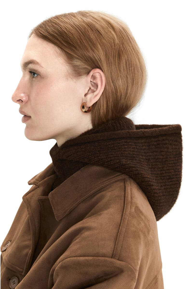 HYER GOODS Upcycled Merino Wool Ribbed Balaclava, Alternate, color, Dark Chocolate Brown