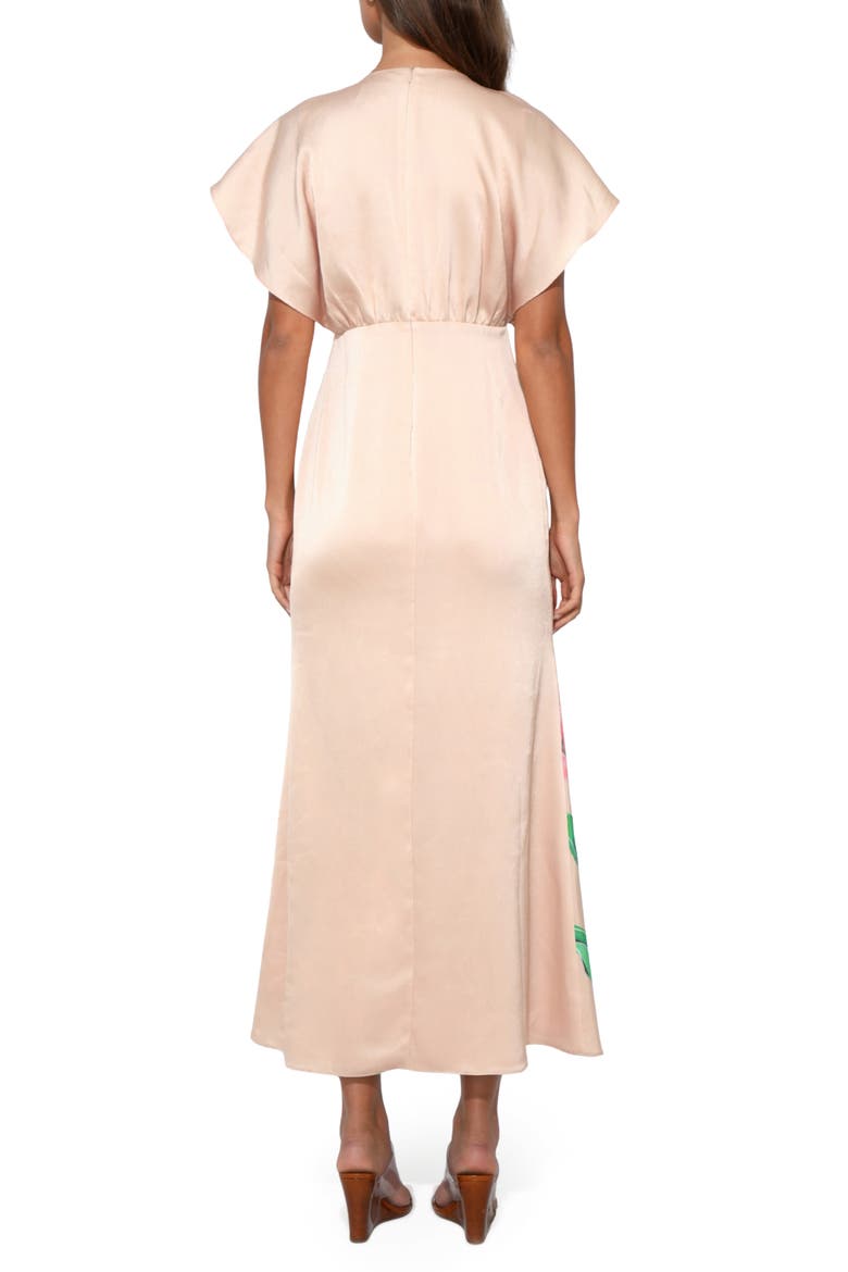 Madelyn Floral Flutter Sleeve Satin Maxi Dress, Alternate, color, FLORAL PRINT