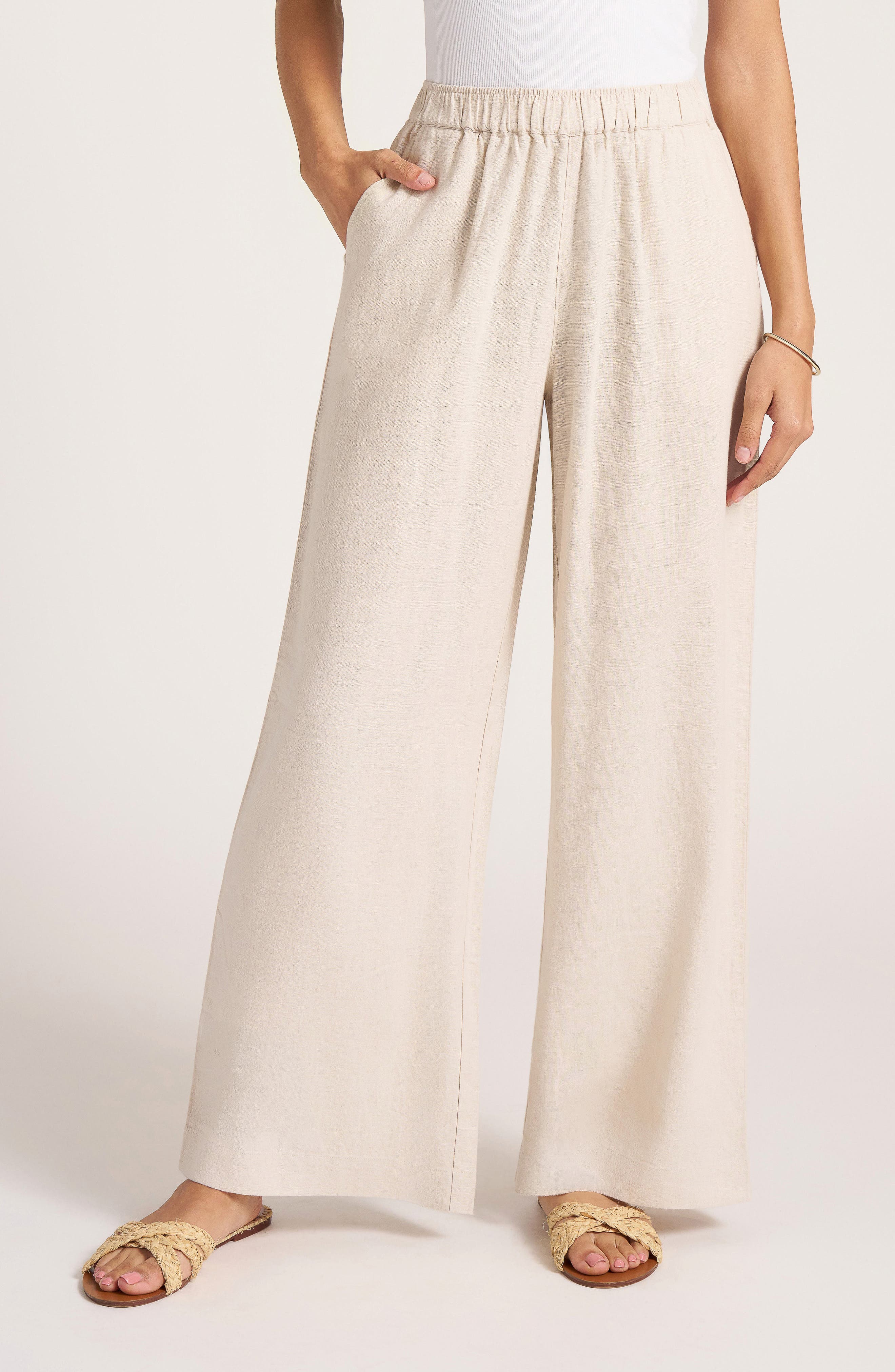 Seraphine Wide Leg Linen Blend Pants - image 3