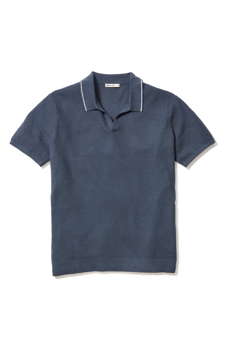 Marine Layer Greyson Short Sleeve Polo Sweater, Alternate, color, India Ink