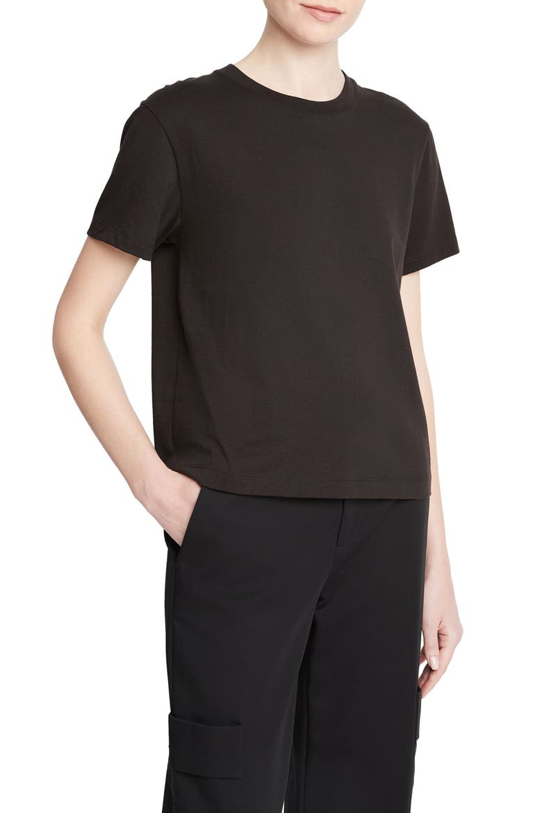 Pima Cotton Crewneck T-Shirt, Alternate, color, BLACK