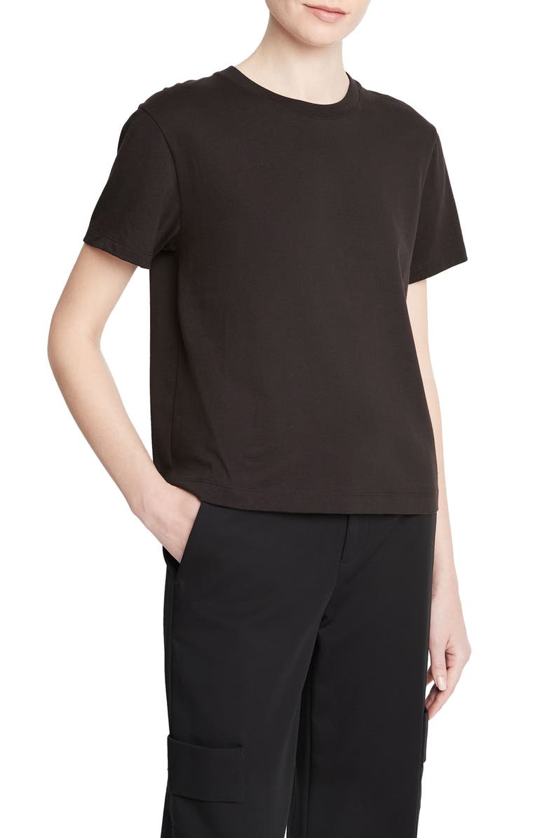 Vince Pima Cotton Crewneck T-Shirt, Alternate, color, Black