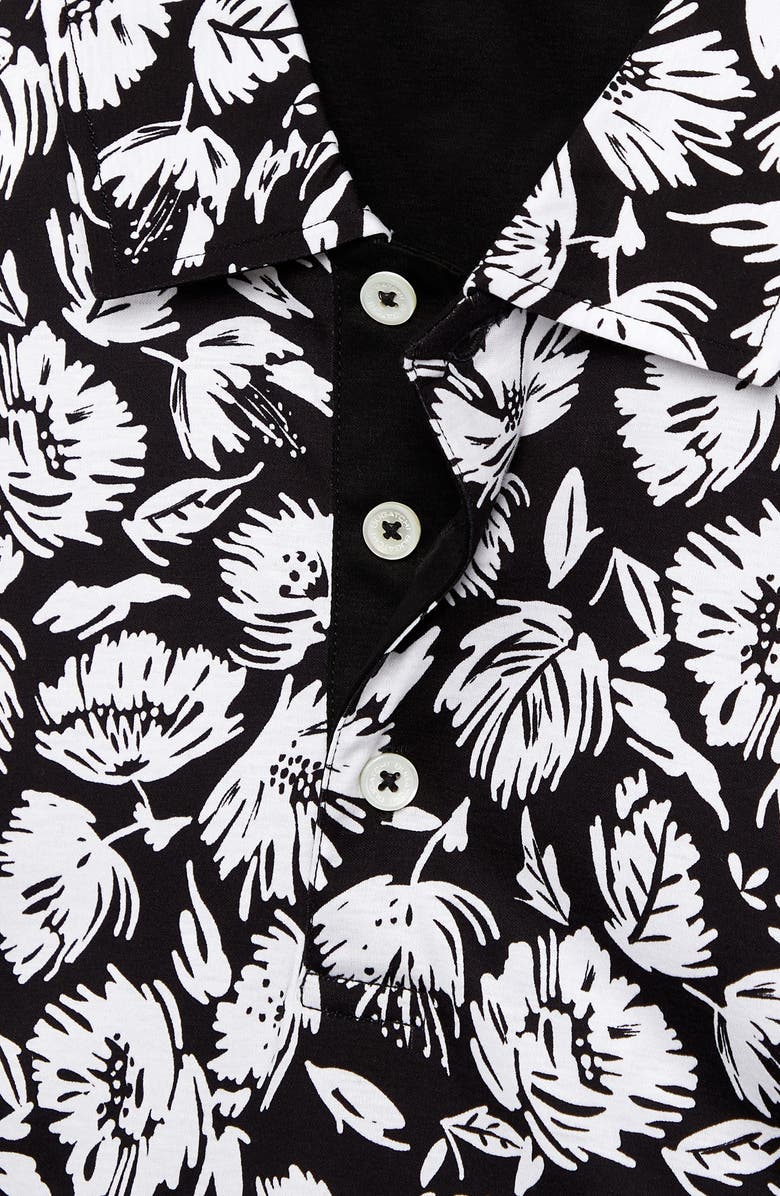 Bugatchi Digital Print Polo, Alternate, color, Black