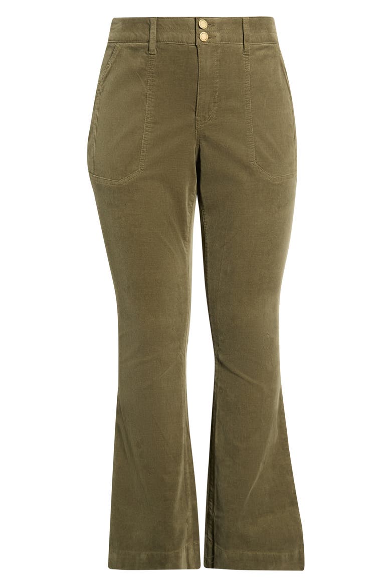 Corduroy Flare Leg Pants, Alternate, color, FOREST MOSS