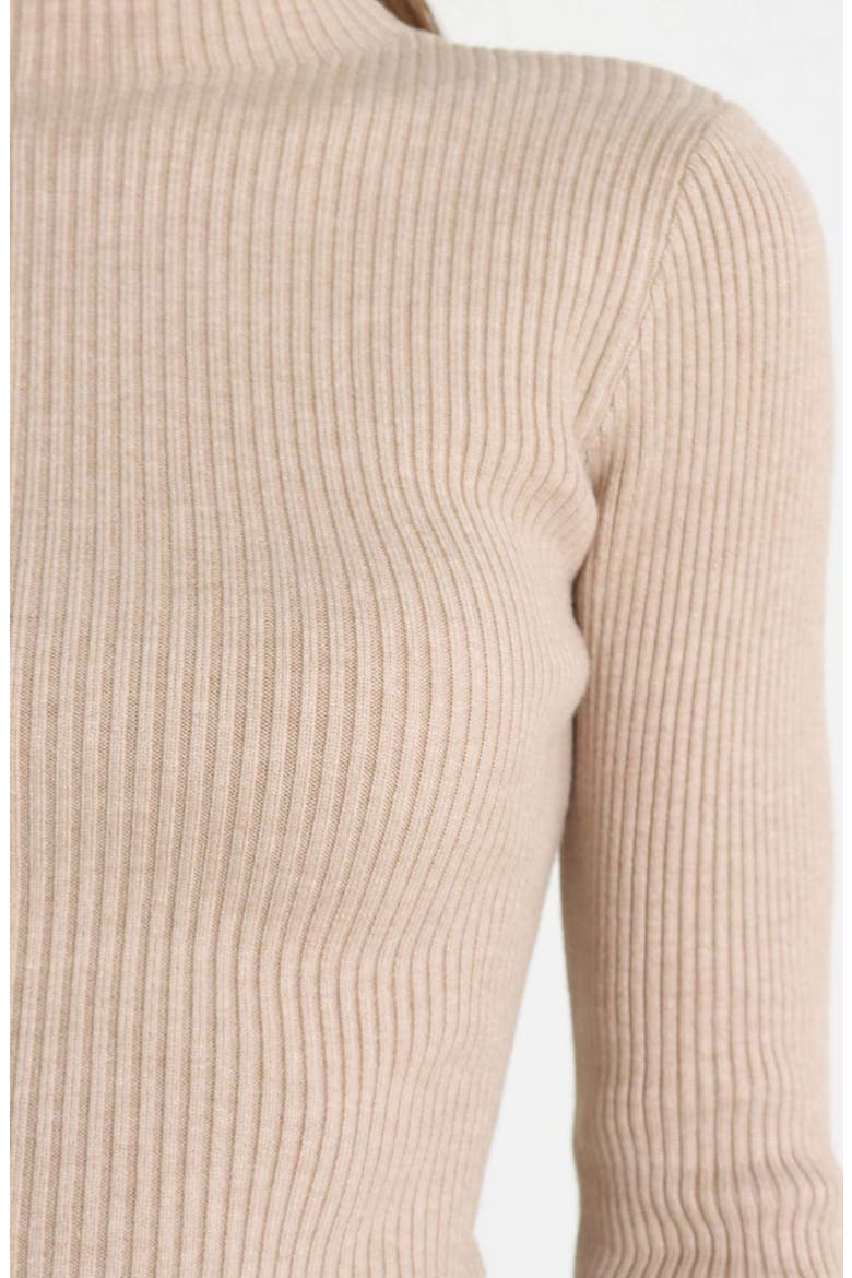 Paige Tie Waist Rib Top, Alternate, color, BEIGE