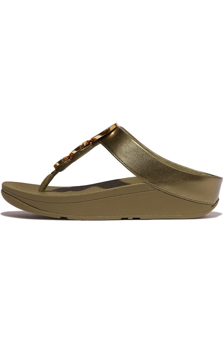 FitFlop Halo Platform Wedge Flip Flop, Alternate, color, Metallic Camo-Green