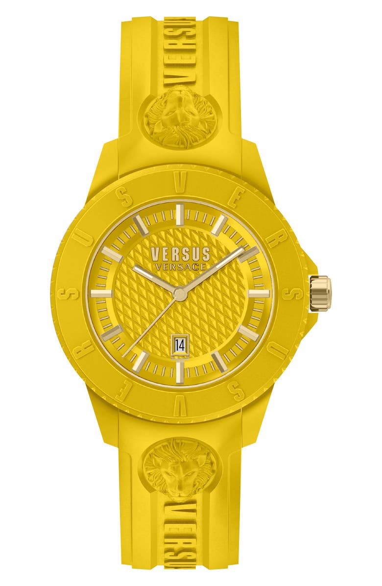 VERSUS Versace Versace Men's Tokyo R Silicone Strap Watch, 43mm x 10.5mm, Main, color, Yellow
