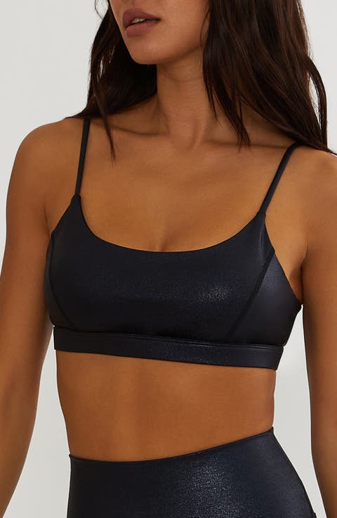 Sara Faux Leather Sports Bra
