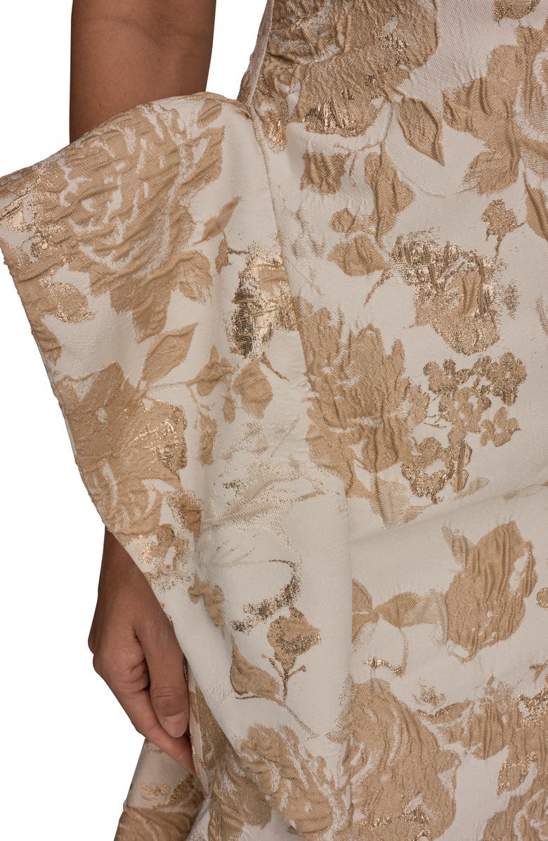 Donna Karan New York One-Shoulder Cascading Ruffle Gown, Alternate, color, Gold Multi