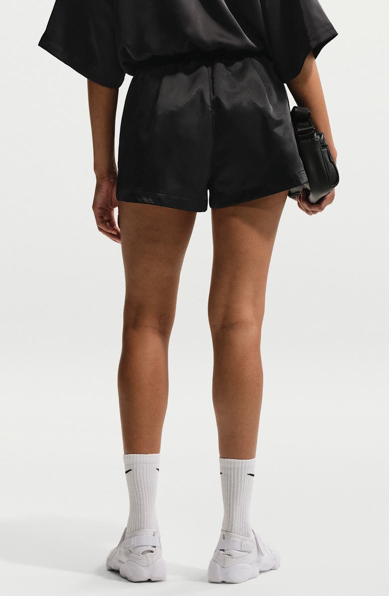 Nike Embroidered High Waist Shorts, Alternate, color, Black/ Black