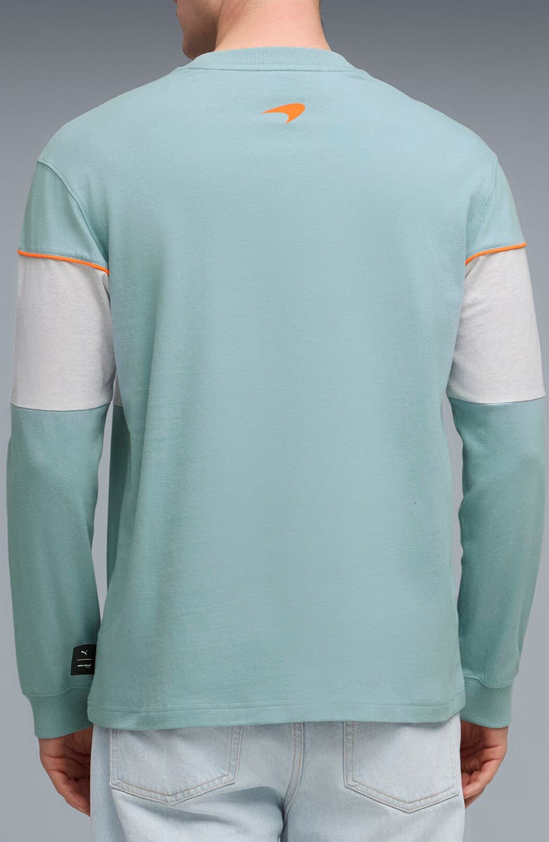 PUMA McLaren Long Sleeve Cotton Graphic T-Shirt, Alternate, color, Seafoam