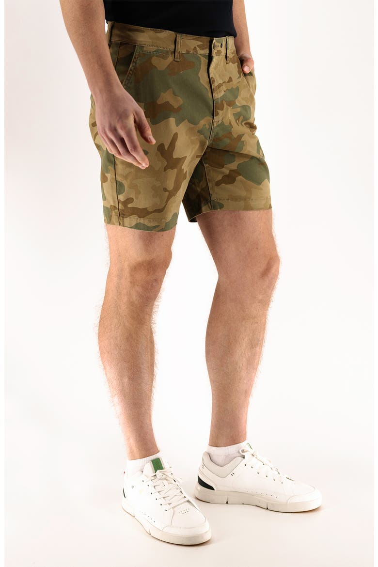 Camo Print 7-Inch Performance Stretch Chino Shorts, Alternate, color, DUSTY CAMO