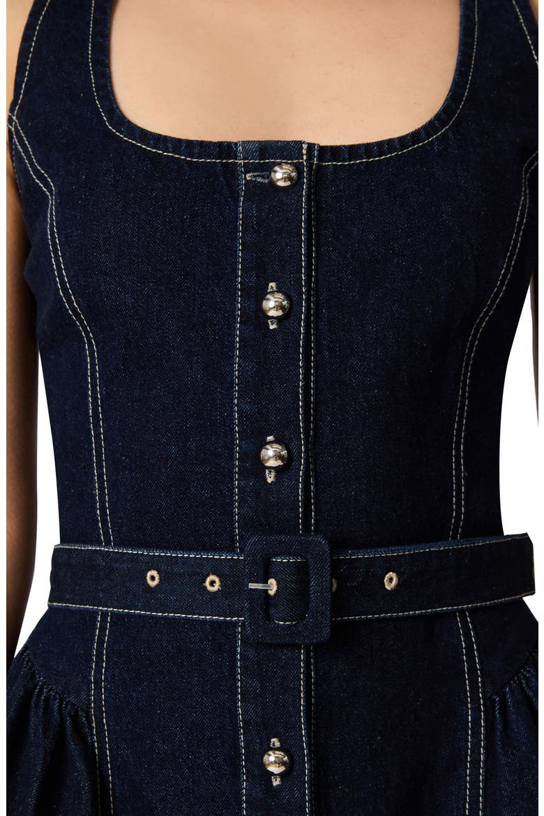 Maila Button-Down Denim Minidress, Alternate, color, BIJOU BLUE