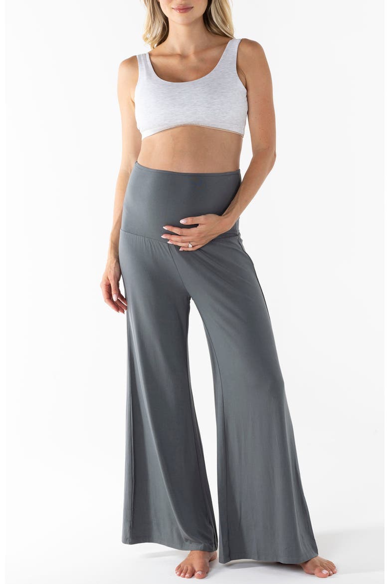 Debra Wide Leg Maternity  Lounge Pants, Alternate, color, Slate Grey