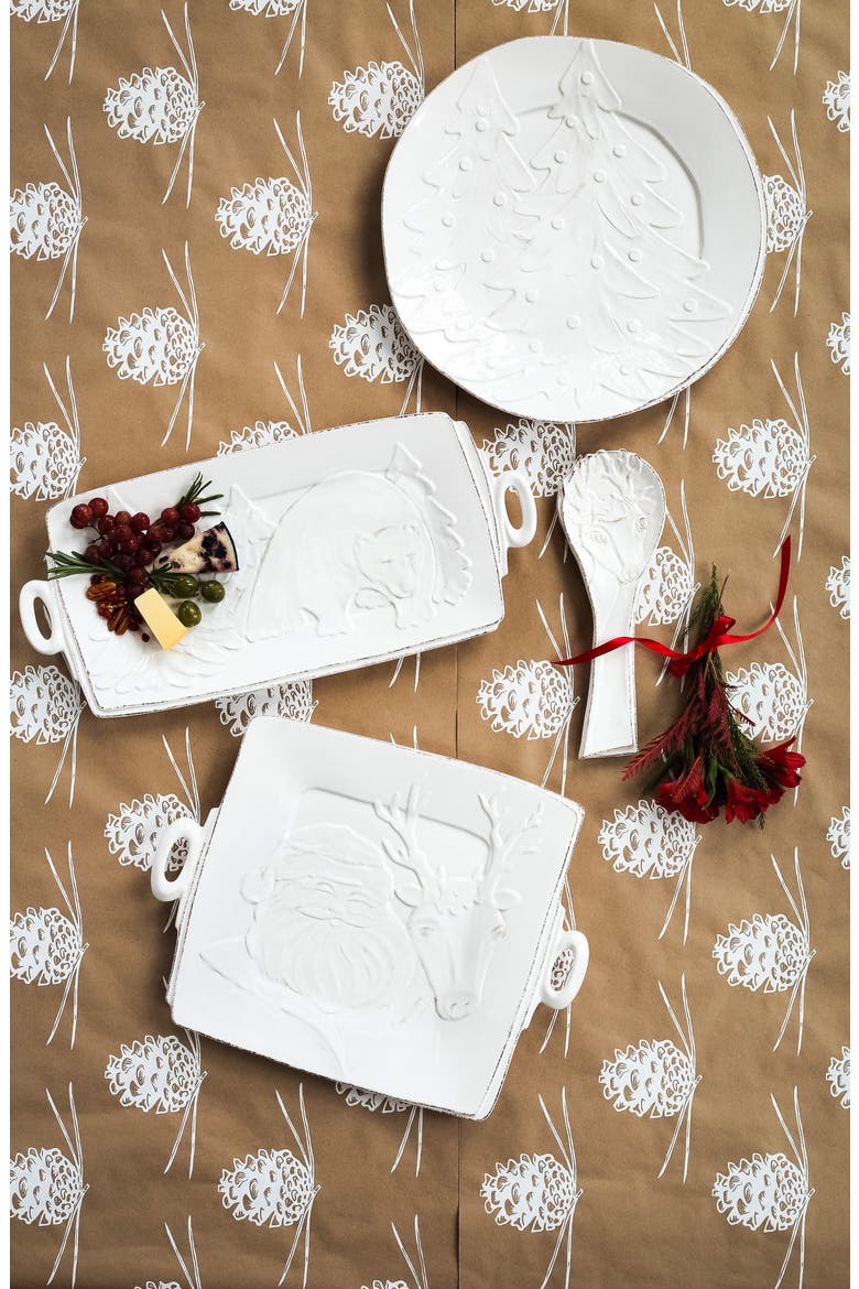 Lastra Winterland Round Platter, Alternate, color, WHITE