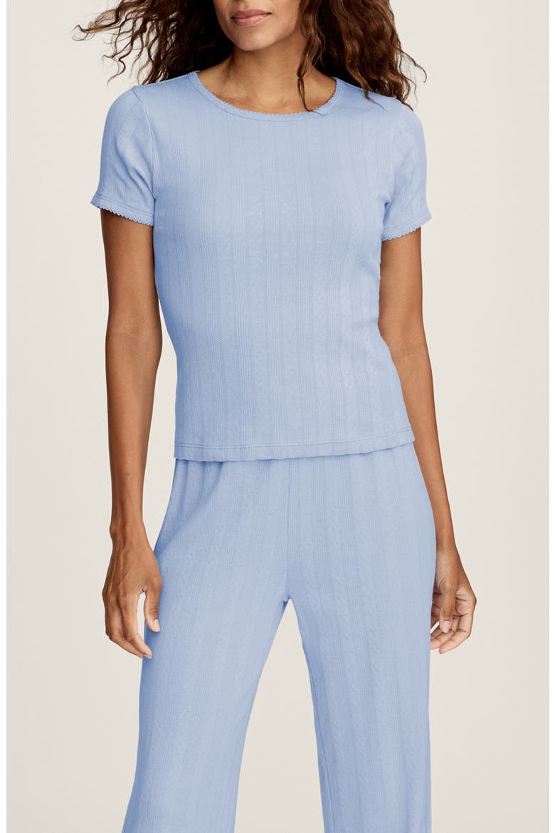 Pima Cotton Pointelle T-Shirt, Main, color, BLUE