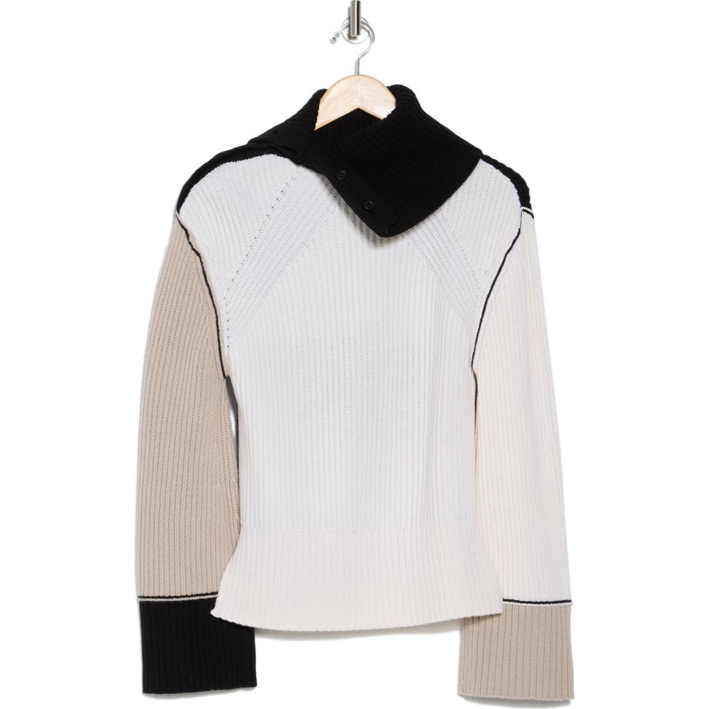 Simkhai Flores Colorblock Sweater In White Multi