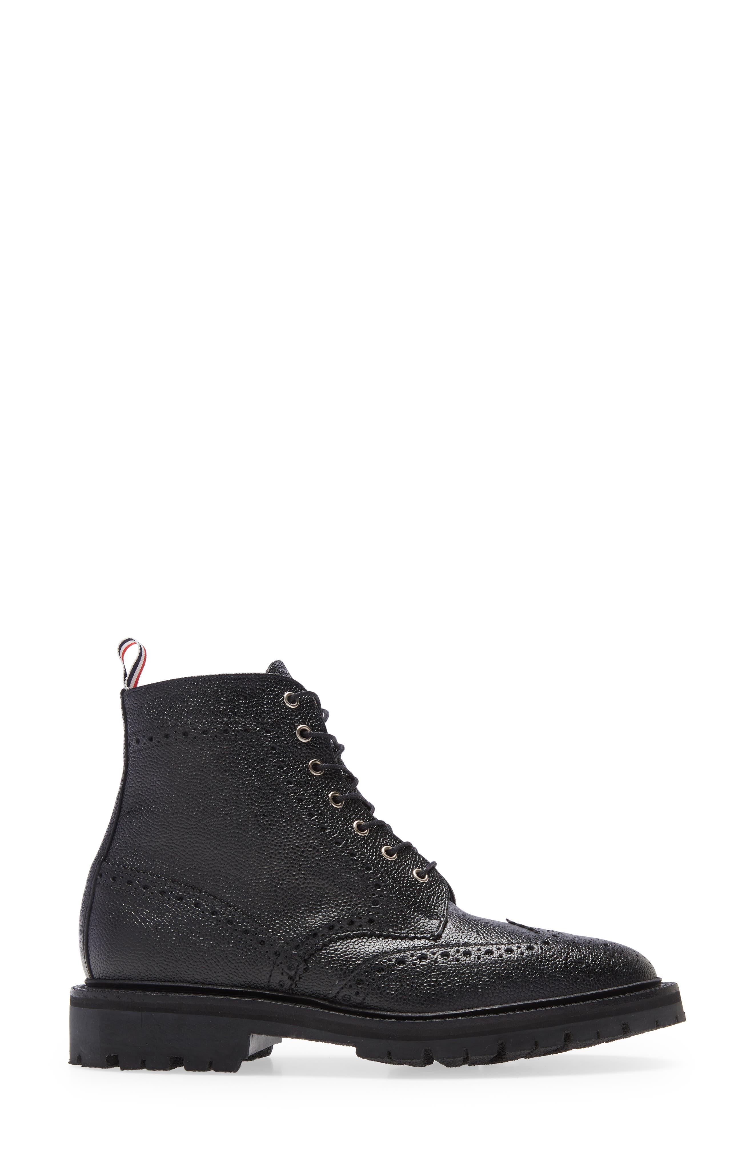 Thom Browne Classic Wingtip Boot, Alternate, color, Black