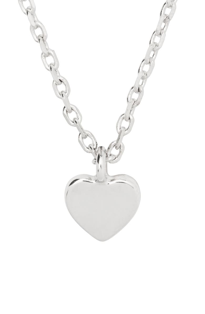 Kate Spade New York heart pendant necklace, Main, color, Silver