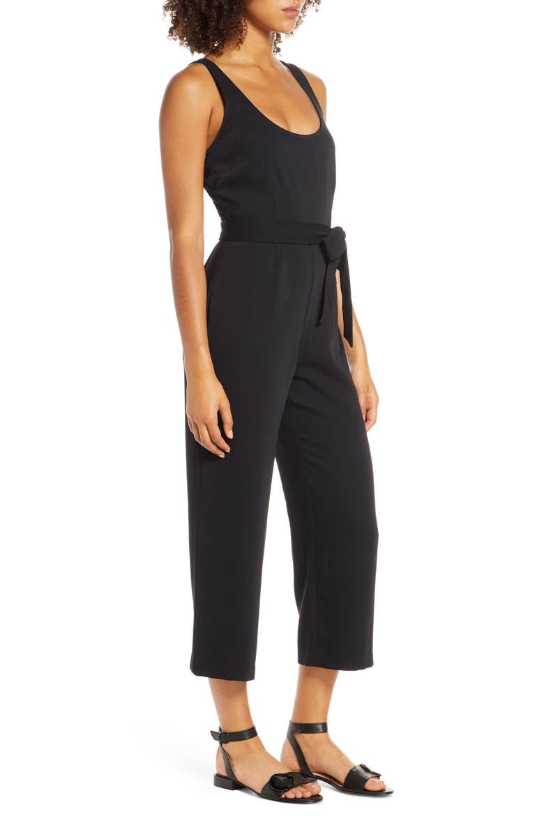 BB Dakota Crop Jumpsuit, Alternate, color, BLACK