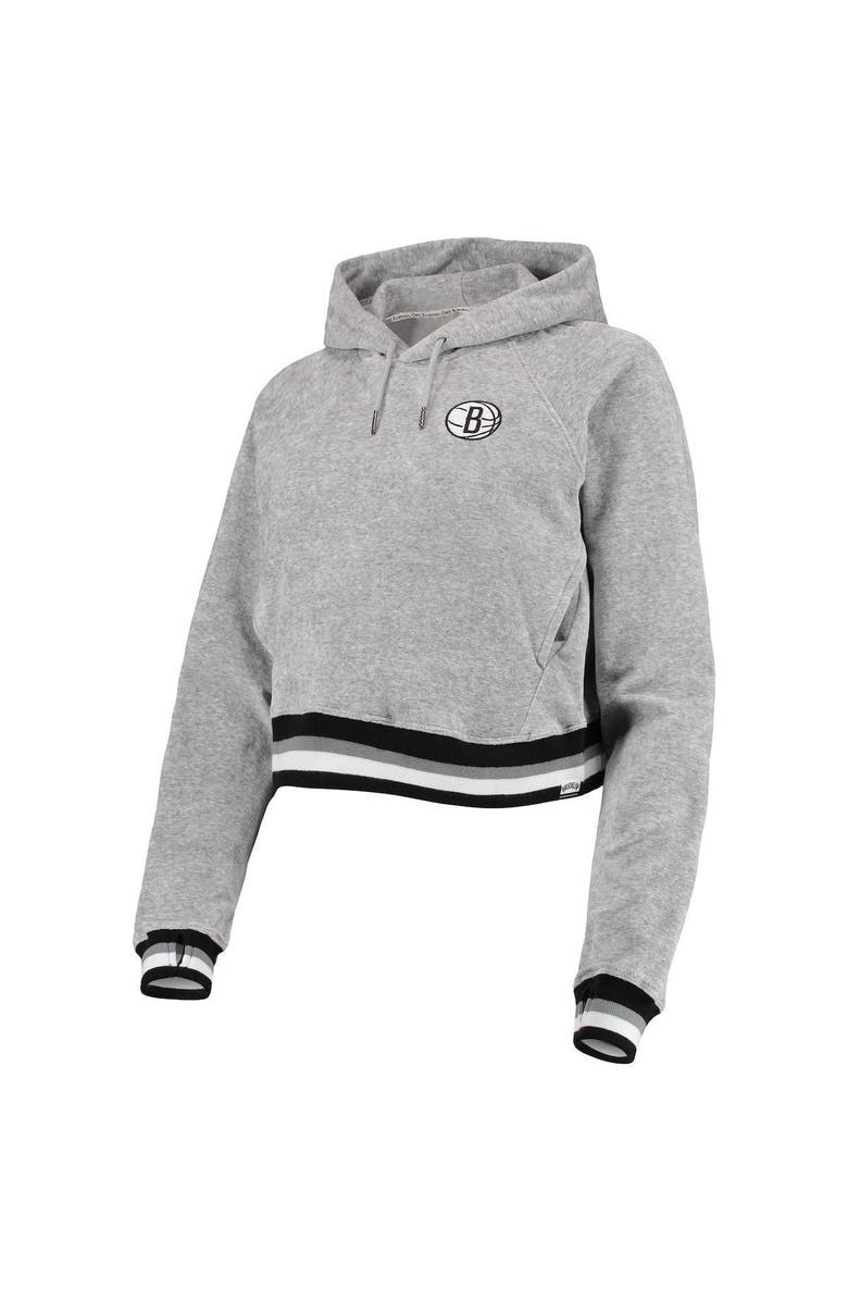 LUSSO Women's Lusso Gray Brooklyn Nets Maisie-Maggie Velour Raglan Pullover Hoodie & Jogger Pants Set, Alternate, color, Gray