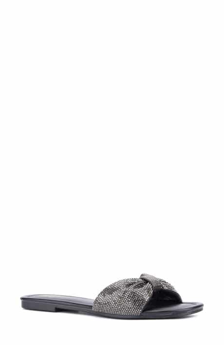 NEW YORK AND COMPANY Karli Rhinestone Slide Sandal