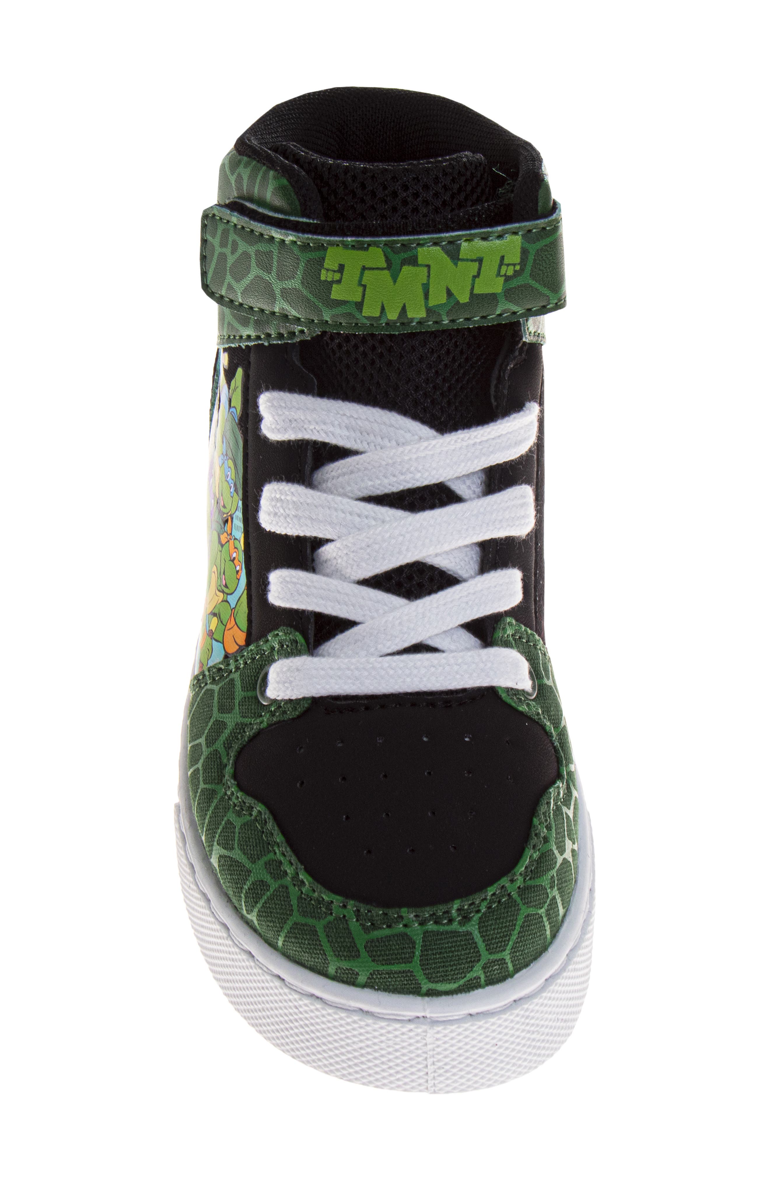 JOSMO Kids' Teenage Mutant Ninja Turtles High Top Canvas Sneaker, Alternate, color, Green/ Black