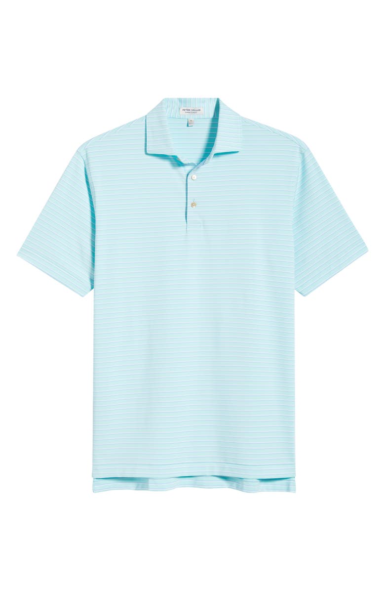Peter Millar Dunnes Stripe Performance Jersey Polo, Alternate, color, Clearwater